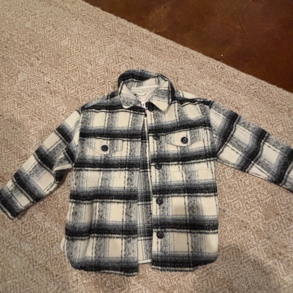 GAP kids Plaid Button-Up Jacket